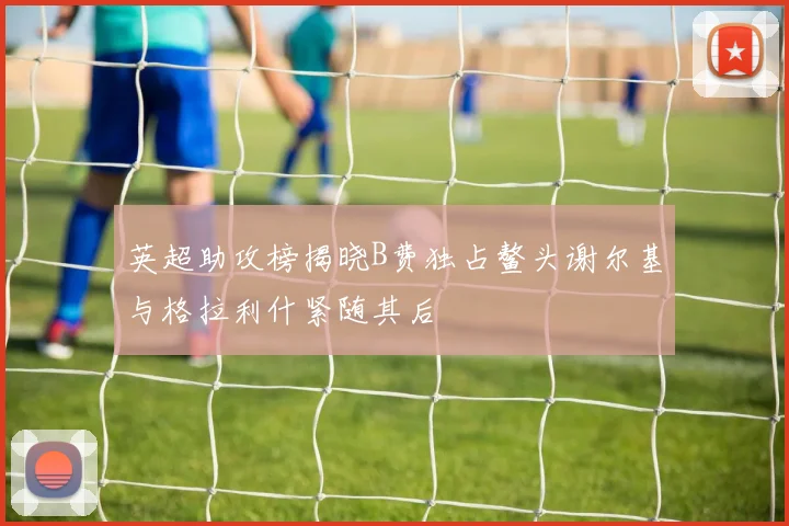 英超助攻榜揭晓B费独占鳌头谢尔基与格拉利什紧随其后